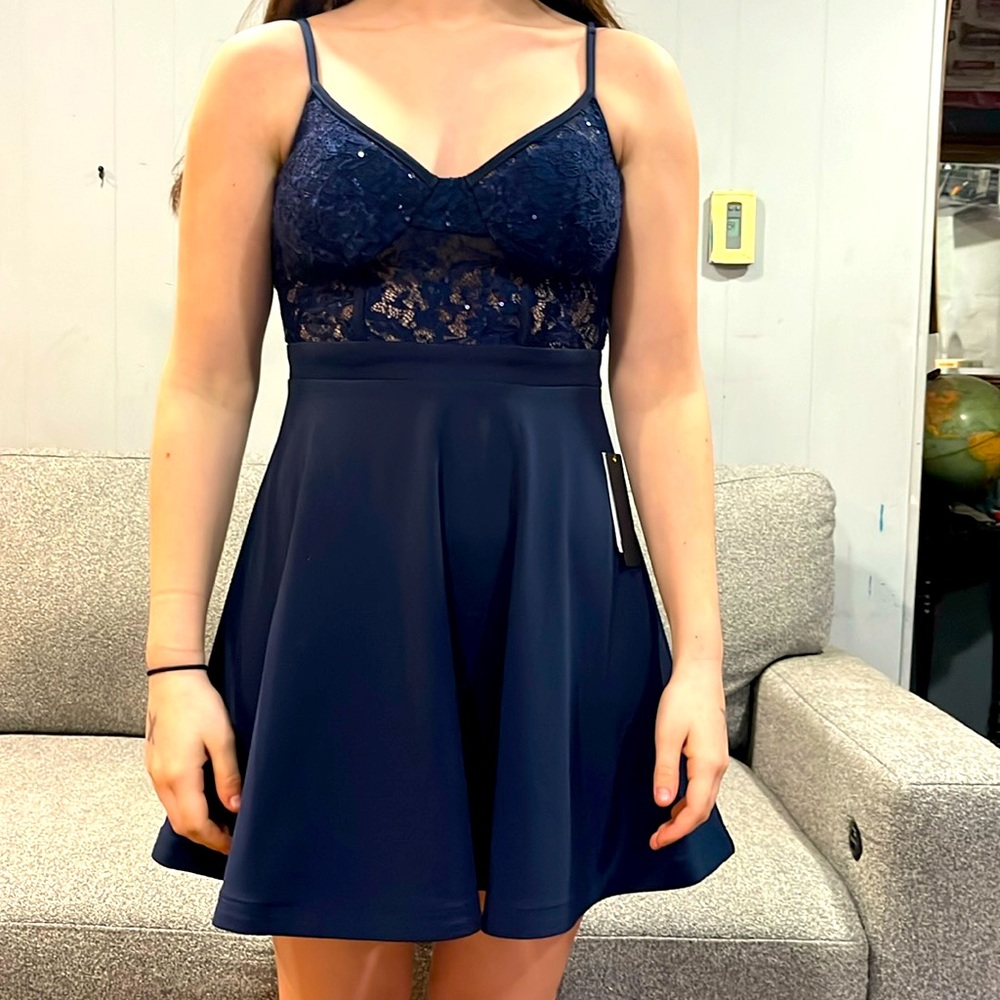 Blue semiformal dress